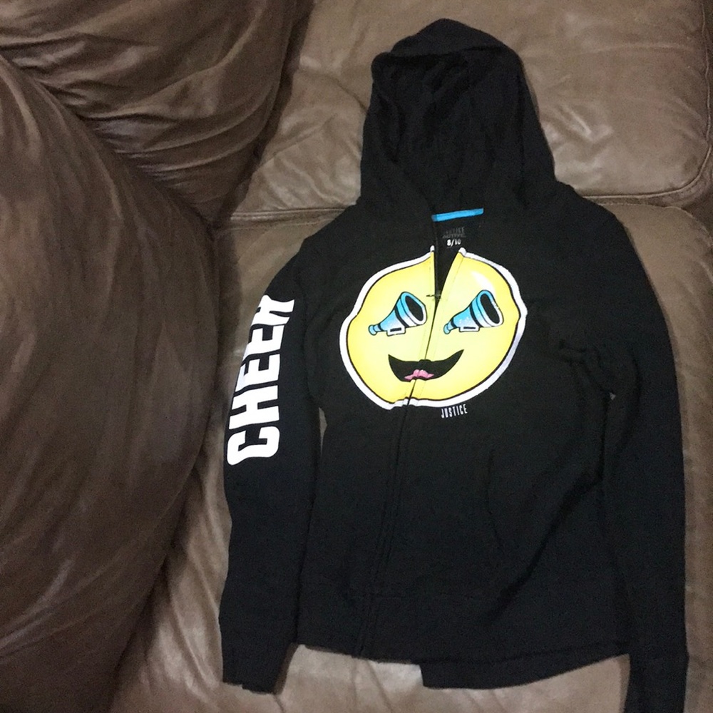 Girl's size 8/10 black hoodie by Justice.Like new.